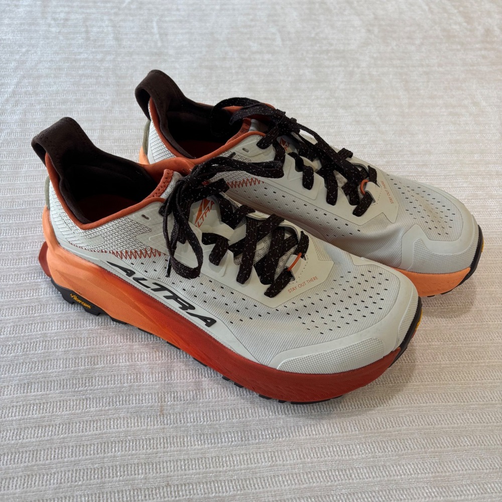 Altra Olympus 6 Mens Trail Running Shoes White Orange AL0A85NJ280 US 11.5